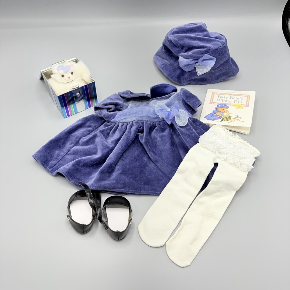 American Girl Bitty Baby Bear Winter Fun Set Book Outfit Shoes